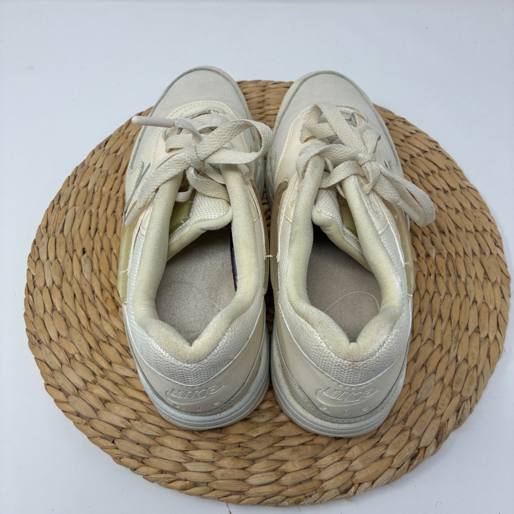 Nike Air Max 1 Women's 9 Sail Cream‎ White Glitter Swoosh Sneakers AT5248-100 - Picture 5 of 8